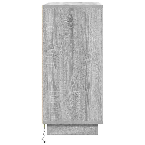vidaXL Sideboard with LED in Grey Sonoma - 71 x 34.5 x 75 cm, Made of Engineered Wood