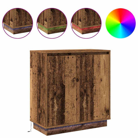 vidaXL Sideboard with LED in Old Wood - 71x34.5x75 cm Engineered Wood