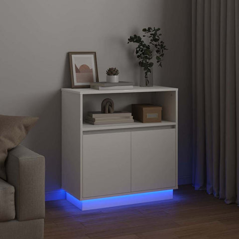 vidaXL Sideboard with LED White 71 x 34.5 x 75 cm Engineered wood