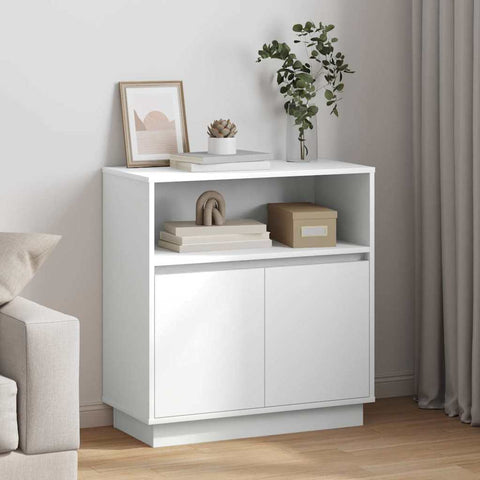 vidaXL Sideboard with LED White 71x34,5x75 cm Engineered Wood