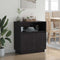 vidaXL Sideboard with LED Black Oak 71x34,5x75 cm Engineered Wood