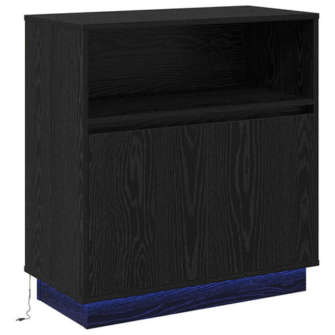 vidaXL Sideboard with LED Black Oak 71x34,5x75 cm Engineered Wood