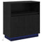 vidaXL Sideboard with LED Black Oak 71x34,5x75 cm Engineered Wood