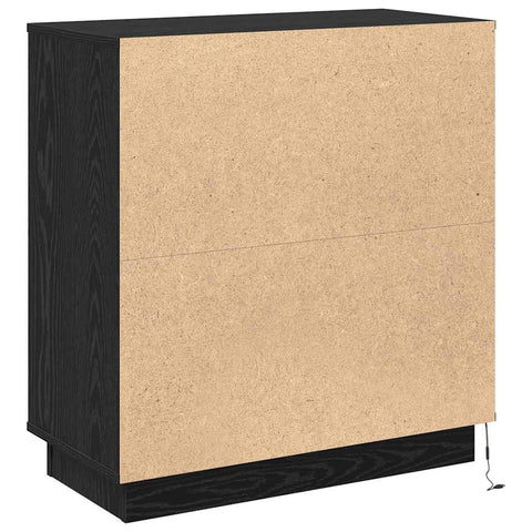 vidaXL Sideboard with LED Black Oak 71x34,5x75 cm Engineered Wood