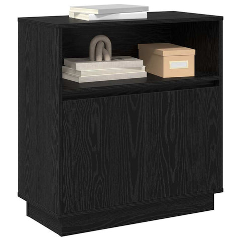 vidaXL Sideboard with LED Black Oak 71x34,5x75 cm Engineered Wood