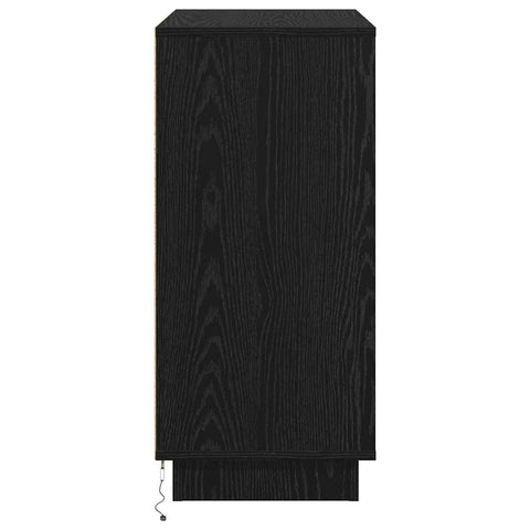 vidaXL Sideboard with LED Black Oak 71x34,5x75 cm Engineered Wood