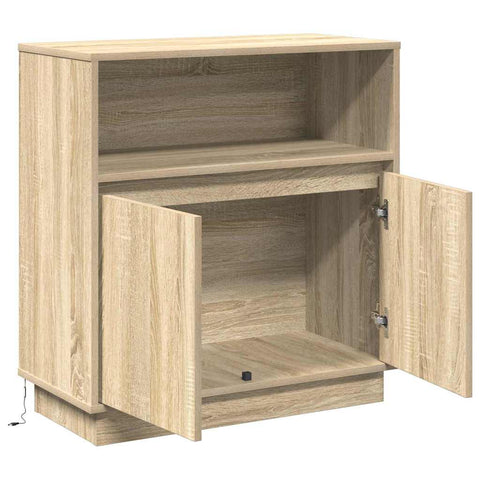 vidaXL Sideboard with LED Sonoma Oak 71x34,5x75 cm Engineered Wood