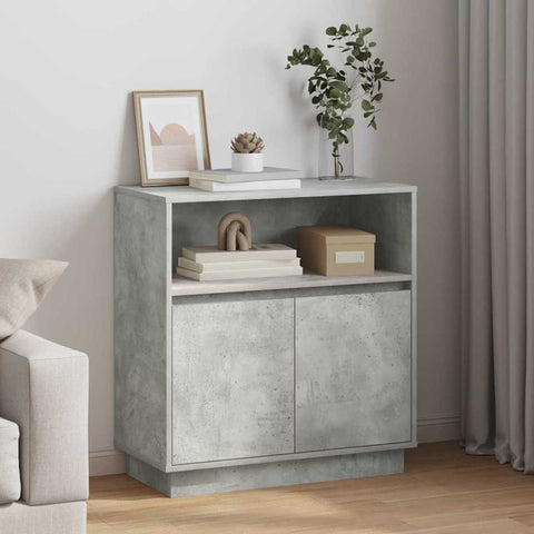 vidaXL Sideboard with LED Concrete Grey 71x34,5x75 cm Engineered Wood