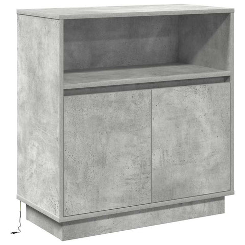 vidaXL Sideboard with LED Concrete Grey 71x34,5x75 cm Engineered Wood