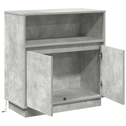vidaXL Sideboard with LED Concrete Grey 71x34,5x75 cm Engineered Wood