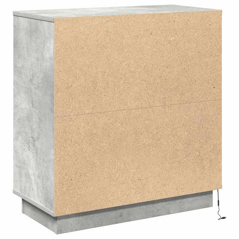vidaXL Sideboard with LED Concrete Grey 71x34,5x75 cm Engineered Wood