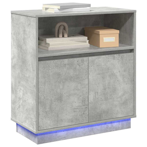 vidaXL Sideboard with LED Concrete Grey 71x34,5x75 cm Engineered Wood