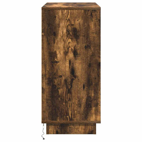 vidaXL Sideboard with LED Smoked Oak 71x34,5x75 cm Engineered Wood