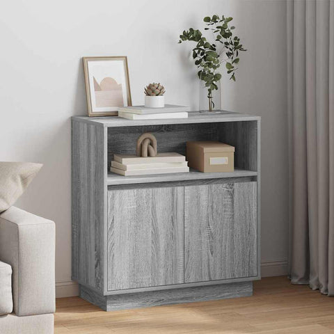 vidaXL Sideboard with LED Grey Sonoma 71x34,5x75 cm Engineered Wood