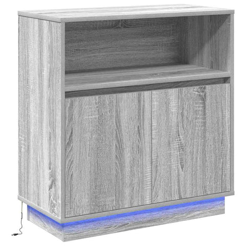 vidaXL Sideboard with LED Grey Sonoma 71x34,5x75 cm Engineered Wood