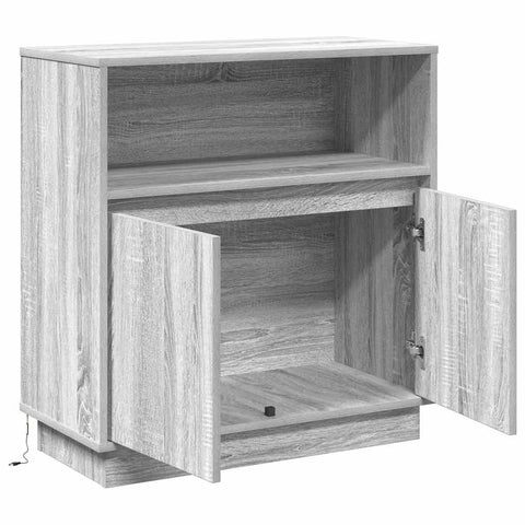 vidaXL Sideboard with LED Grey Sonoma 71x34,5x75 cm Engineered Wood