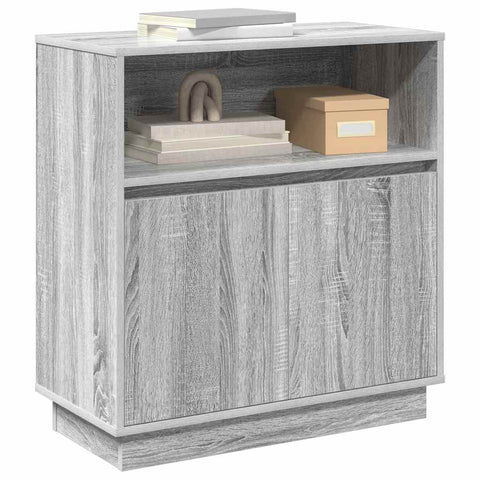 vidaXL Sideboard with LED Grey Sonoma 71x34,5x75 cm Engineered Wood