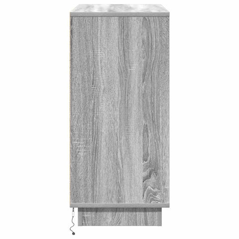 vidaXL Sideboard with LED Grey Sonoma 71x34,5x75 cm Engineered Wood