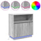 vidaXL Sideboard with LED Grey Sonoma 71x34,5x75 cm Engineered Wood