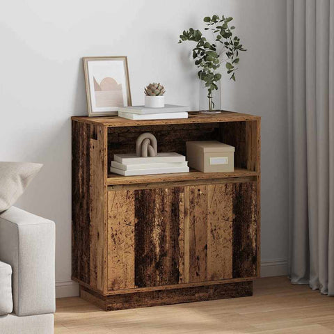 vidaXL Sideboard with LED Old Wood 71x34,5x75 cm Engineered Wood