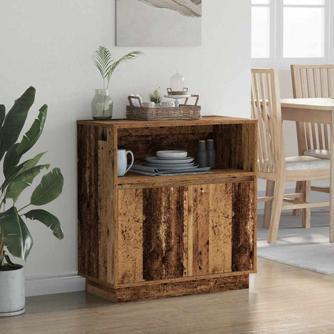 vidaXL Sideboard with LED Old Wood 71x34,5x75 cm Engineered Wood