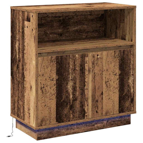 vidaXL Sideboard with LED Old Wood 71x34,5x75 cm Engineered Wood