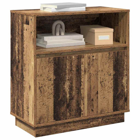 vidaXL Sideboard with LED Old Wood 71x34,5x75 cm Engineered Wood