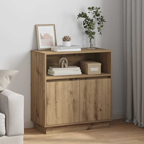 vidaXL Sideboard with LED Artisan Oak 71x34,5x75 cm Engineered Wood