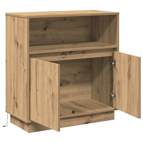 vidaXL Sideboard with LED Artisan Oak 71x34,5x75 cm Engineered Wood