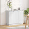 vidaXL Sideboard with LED - White, 90x32x75 cm, Made of Engineered Wood