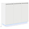 vidaXL Sideboard with LED - White, 90x32x75 cm, Made of Engineered Wood