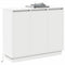 vidaXL Sideboard with LED - White, 90x32x75 cm, Made of Engineered Wood