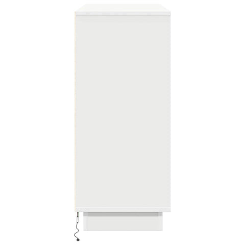vidaXL Sideboard with LED - White, 90x32x75 cm, Made of Engineered Wood