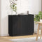 vidaXL Black Oak Sideboard with LED, 90x32x75 cm, Engineered Wood