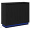 vidaXL Black Oak Sideboard with LED, 90x32x75 cm, Engineered Wood