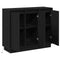 vidaXL Black Oak Sideboard with LED, 90x32x75 cm, Engineered Wood