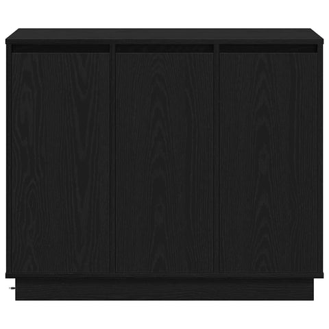 vidaXL Black Oak Sideboard with LED, 90x32x75 cm, Engineered Wood