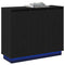 vidaXL Black Oak Sideboard with LED, 90x32x75 cm, Engineered Wood