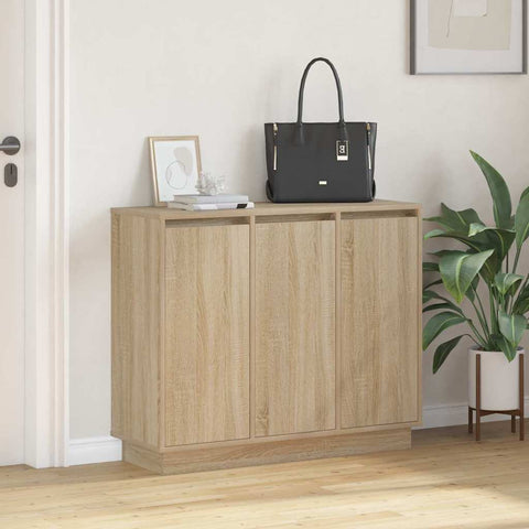 vidaXL LED Sideboard in Sonoma Oak - 90x32x75 cm - Engineered Wood