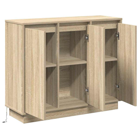 vidaXL LED Sideboard in Sonoma Oak - 90x32x75 cm - Engineered Wood
