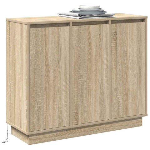 vidaXL LED Sideboard in Sonoma Oak - 90x32x75 cm - Engineered Wood