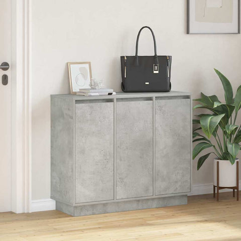 vidaXL Sideboard with LED in Concrete Grey, 90x32x75 cm, Made of Engineered Wood