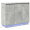 vidaXL Sideboard with LED in Concrete Grey, 90x32x75 cm, Made of Engineered Wood