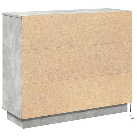 vidaXL Sideboard with LED in Concrete Grey, 90x32x75 cm, Made of Engineered Wood