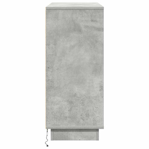 vidaXL Sideboard with LED in Concrete Grey, 90x32x75 cm, Made of Engineered Wood