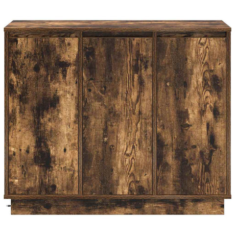 vidaXL Sideboard with LED in Smoked Oak - 90x32x75 cm - Made of Engineered Wood
