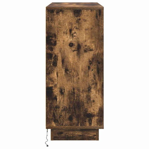 vidaXL Sideboard with LED in Smoked Oak - 90x32x75 cm - Made of Engineered Wood