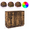 vidaXL Sideboard with LED in Smoked Oak - 90x32x75 cm - Made of Engineered Wood