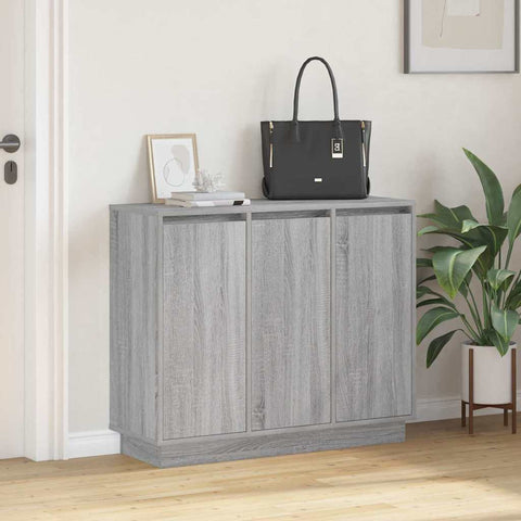 vidaXL Sideboard with LED - Grey Sonoma, 90x32x75 cm, Made of Engineered Wood