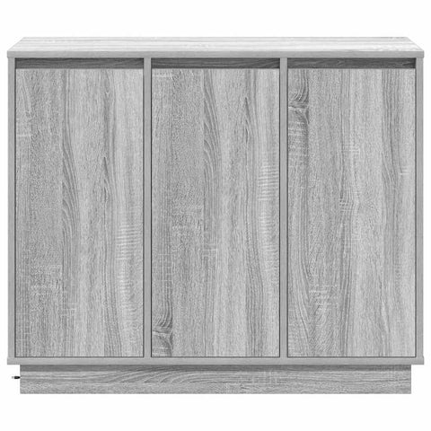 vidaXL Sideboard with LED - Grey Sonoma, 90x32x75 cm, Made of Engineered Wood